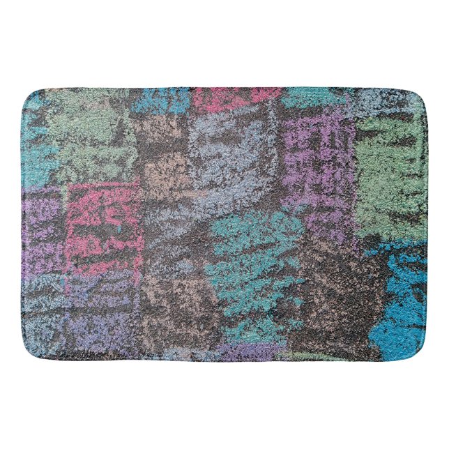 Tapete De Banheiro Giz na calçada em roxo branco amarelo (Frente)