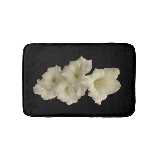 Tapete De Banheiro Gladiola Branca Flor Bath Mats (frente)