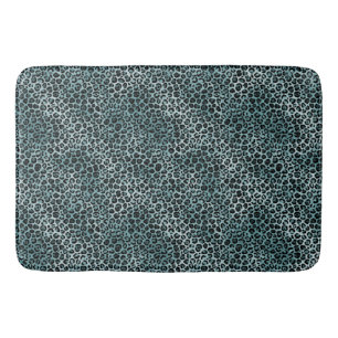 Tapete De Banheiro Glam Turquoise Blue Leopard