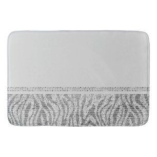 Tapete De Banheiro Glama Exótico Impressão Selvagem de Zebra Silver B