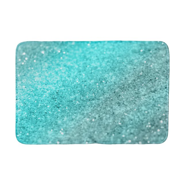 Tapete De Banheiro Glitter Aqua Oceano Teal #1 (Frente)