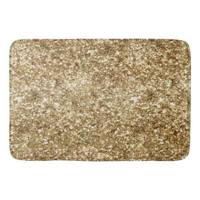Tapete De Banheiro Glitter Confetti Dourado (Frente)