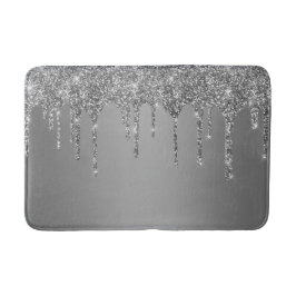 Tapete De Banheiro Glitter de Silver Sparkle Drives Chic