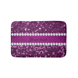 Tapete De Banheiro Glitter e Diamantes Purple Faux