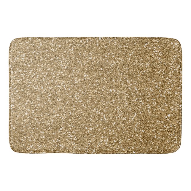 Tapete De Banheiro Glitter Glitter Sparkle Dourado (Frente)