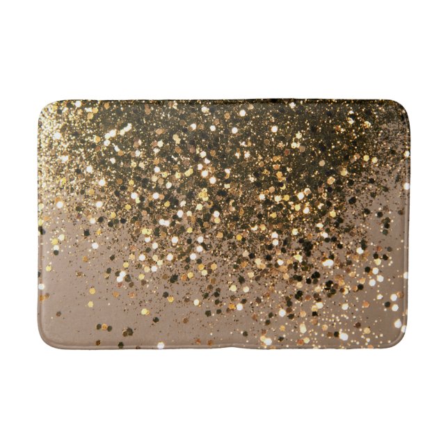 Tapete De Banheiro Glitter Marrom Dourado com Espessura nº 1 com Espe (Frente)