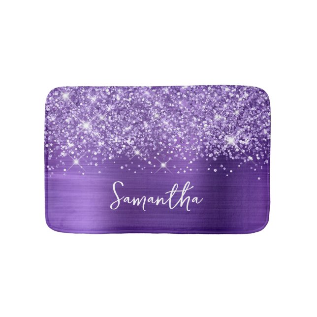 Tapete De Banheiro Glittery Ametyst Purple Glam Name (frente)