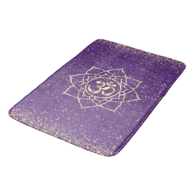 Tapete De Banheiro Glittery Stars Om Mandala em roxo (Angulado)