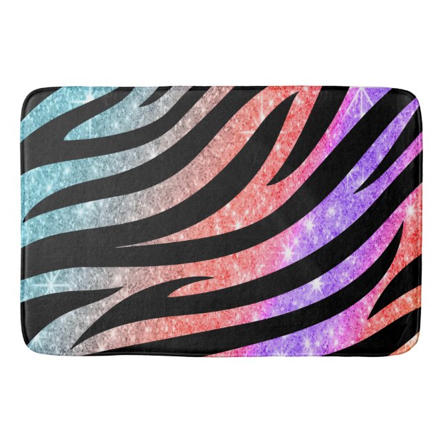Tapete De Banheiro Glittery Zebra Stripes Pattern (Frente)