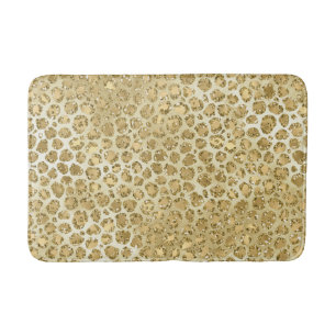 Tapete De Banheiro Glitzy Glam Dourada Glitter Leopardo