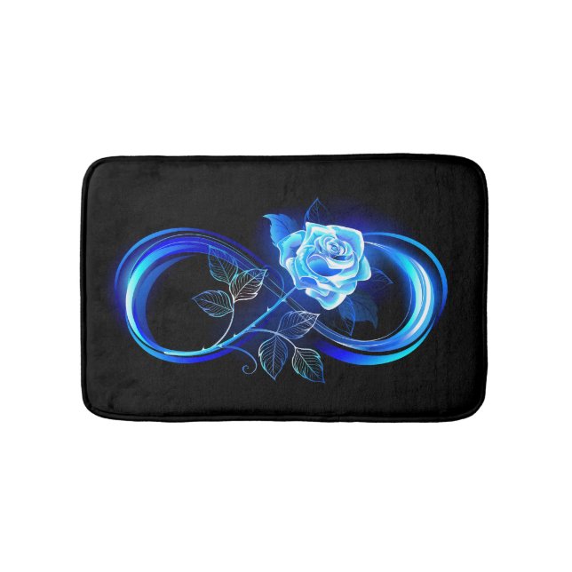 Tapete De Banheiro Glowing infinity with blue rose (frente)