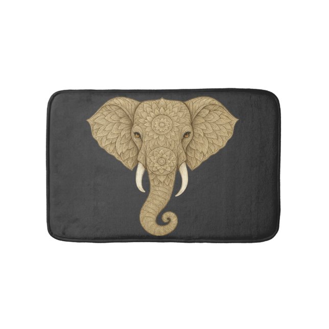 Tapete De Banheiro Golden Mandala Elephant Graphic Art - Boho Print (frente)