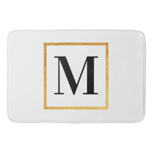 Tapete De Banheiro Golden Monogram