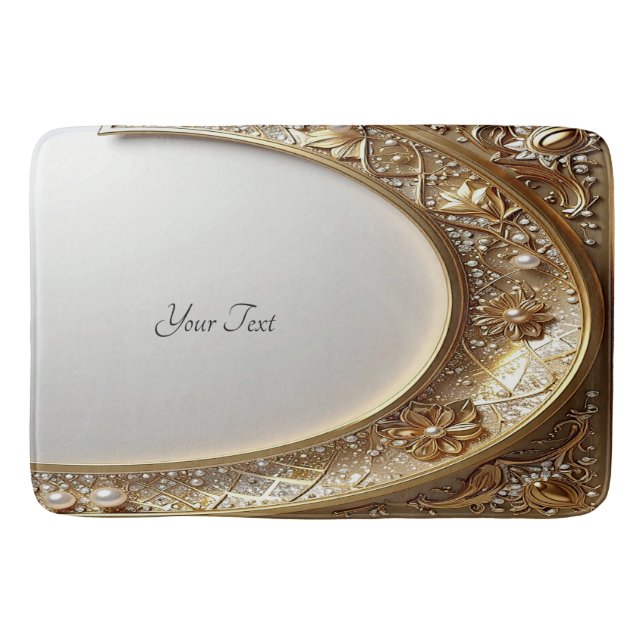 Tapete De Banheiro Golden Ornate Bath Mat (Frente)