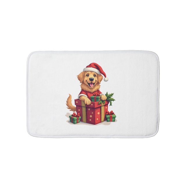 Tapete De Banheiro Golden Retriever Gift Wrap (frente)