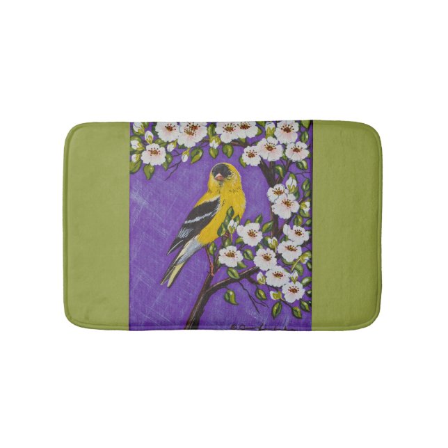 Tapete De Banheiro Goldfinch e Blossoms Bath Mat (frente)