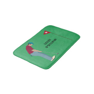 Tapete De Banheiro Golfer Putando Bola Considerada Verde