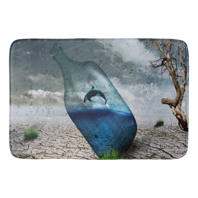 Tapete De Banheiro Golfinho Numa Garrafa (Frente)