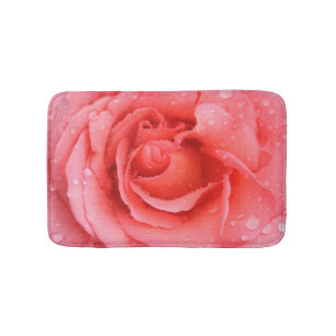 Tapete De Banheiro Gotas de água de rosa vermelha romântica