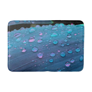 Tapete De Banheiro Gotas de Chuva Closeup, Espaço Azul