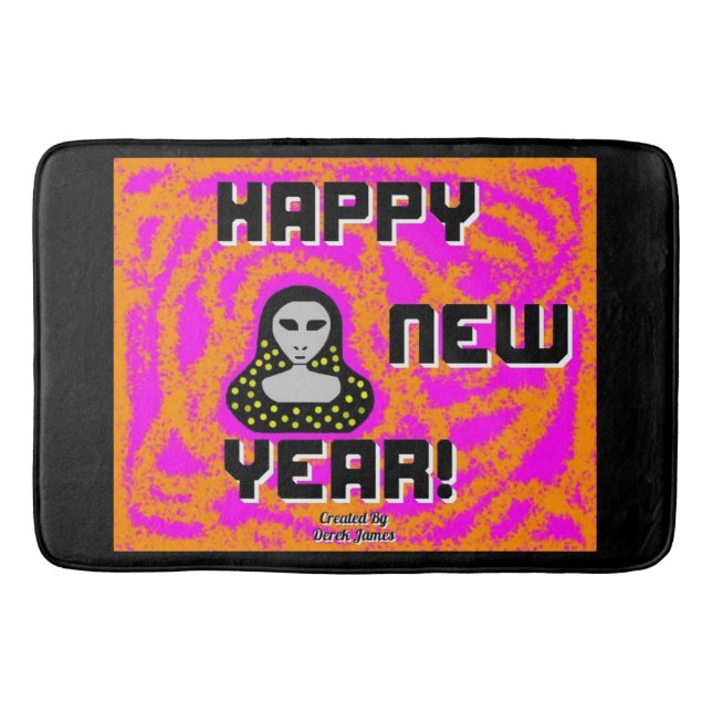 Tapete De Banheiro Graal Ano Novo Deseja Grande Matriz de Banho (Frente)