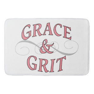 Tapete De Banheiro Grace & Grit em rosa e Cinza
