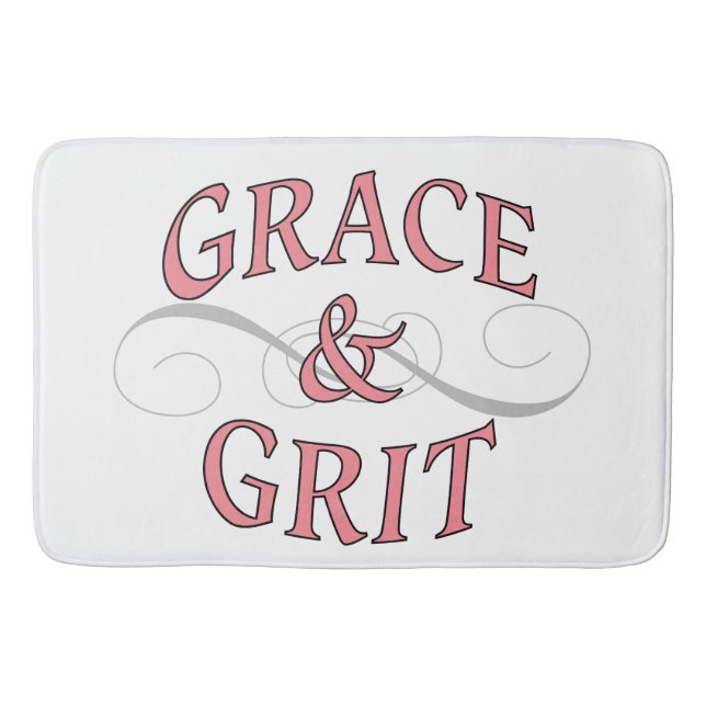 Tapete De Banheiro Grace & Grit em rosa e Cinza (Frente)