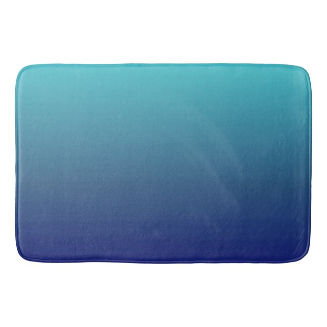 Tapete De Banheiro Gradiente azul-ombre personalizado (Frente)