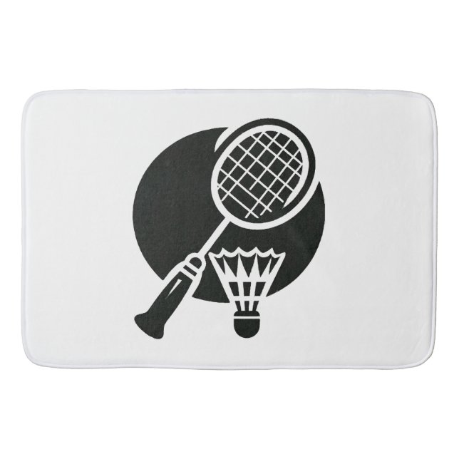 Tapete De Banheiro Gráfica de Badminton (Frente)
