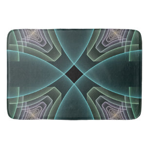 Tapete De Banheiro Gráfico de Arte Geométrica Teal Moderna