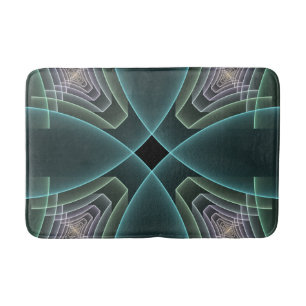 Tapete De Banheiro Gráfico de Arte Geométrica Teal Moderna