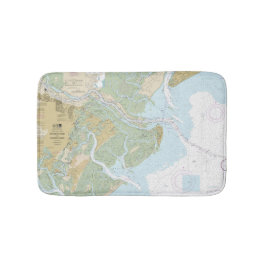 Tapete De Banheiro Gráfico náutico do Rio Savannah e do Som de Wassaw