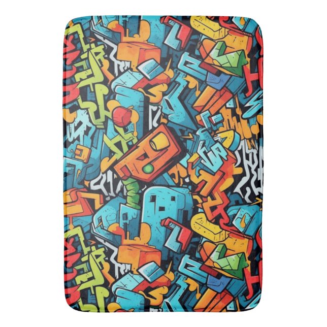 Tapete De Banheiro Grafite Art Bath Mat (Frente Vertical)