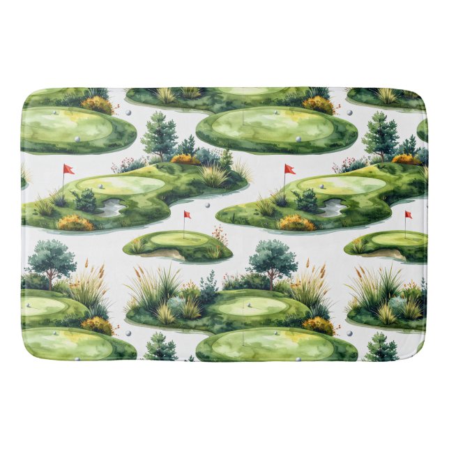 Tapete De Banheiro Grama de Treino de Golfe (Frente)