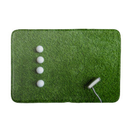 Tapete De Banheiro Grama verde de golfe com bolas de golfe