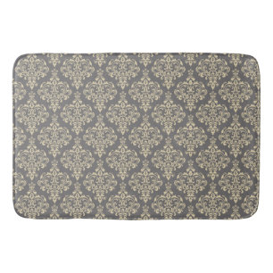 Tapete De Banheiro Grande Cor damasco Floral Real Nas Cinzas