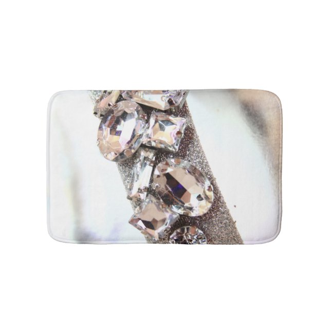 Tapete De Banheiro Grandes cristais de rocha de prata (frente)