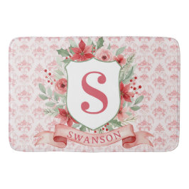 Tapete De Banheiro Grandmillennial Holiday Crest | Christmas Monogram