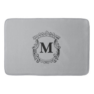 Tapete De Banheiro Gray Custom Monogram Crest