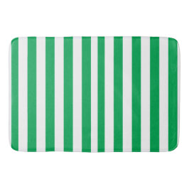 Tapete De Banheiro Green and White Cabana Stripes 