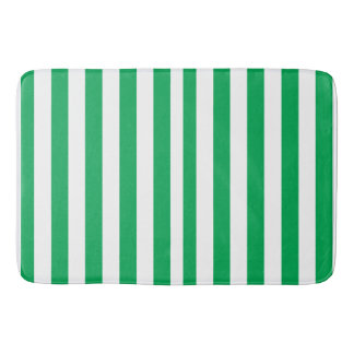 Tapete De Banheiro Green and White Cabana Stripes 