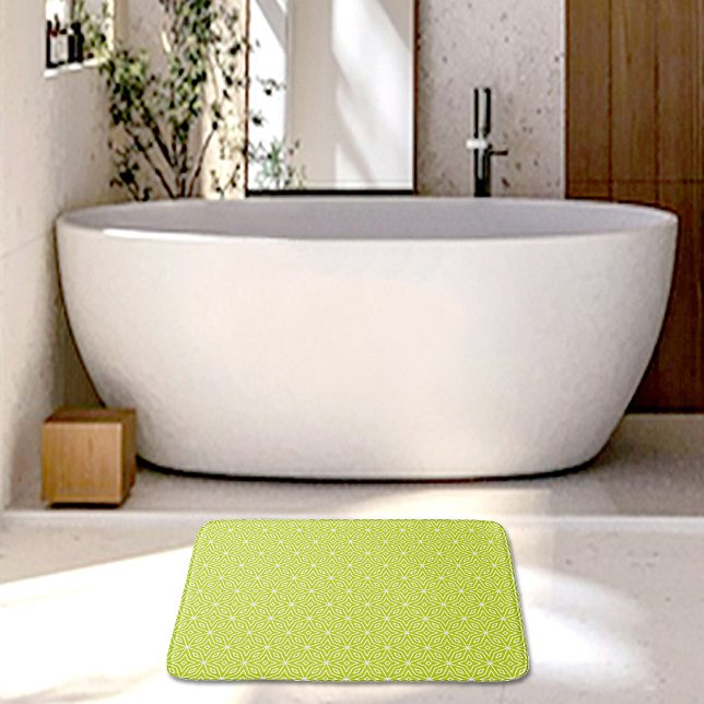 Tapete De Banheiro Green Diamonds Pattern Bath Mat (Criador carregado)