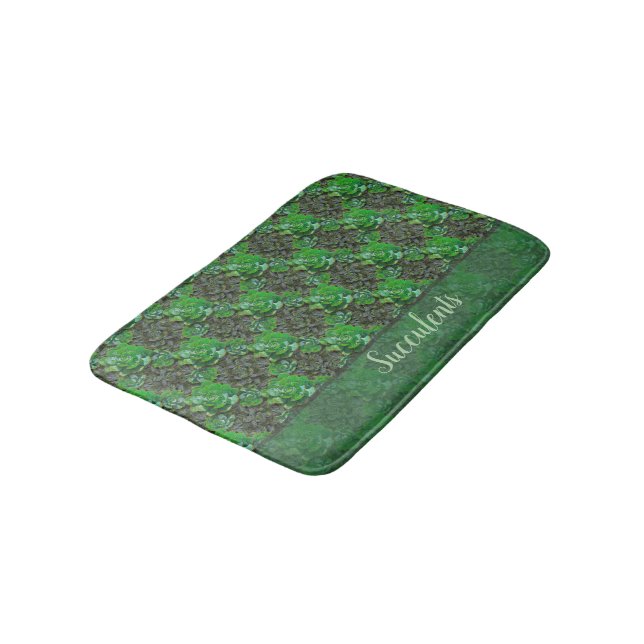 Tapete De Banheiro Green Succults Bath Mat (Angulado)