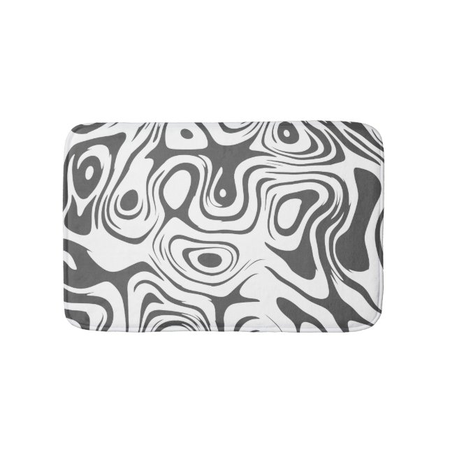 Tapete De Banheiro Grey and White Abstract Swirly Pattern (frente)