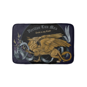 Tapete De Banheiro Grifo Dourado Real