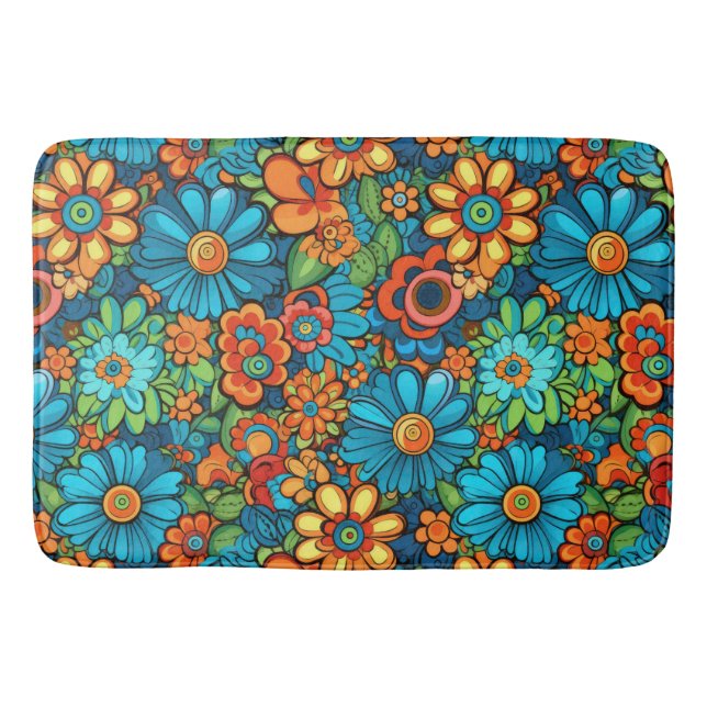 Tapete De Banheiro Groovy Hippie Bath Mat (Frente)