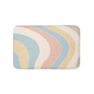Tapete De Banheiro Groovy pastel retro style waves design