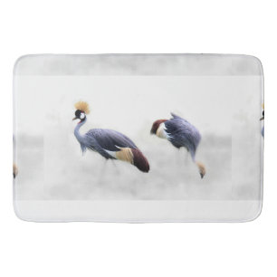 Tapete De Banheiro groupe de grous couronnés gris oiseau oiseaux anim