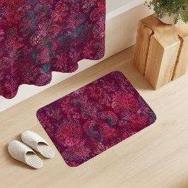 Tapete De Banheiro Grunge Damask Burgundy Red Emerald Vermilion