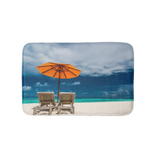 Tapete De Banheiro Guarda-chuva de Sun no Sandy Beach Maldives